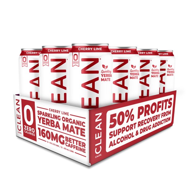 Clean Cause Sparkling Cherry Lime, Pack of 12, 16 Fl.oz.