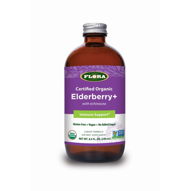Flora Elderberry Plus Immune Support Liquid - 8.5 Fl Oz