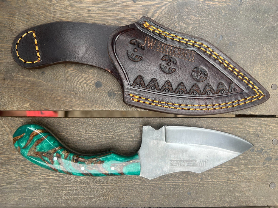 Acid Washed Stainless Steel Hunting Knife – Pinecone Handle | Outdoor & Camping Knife