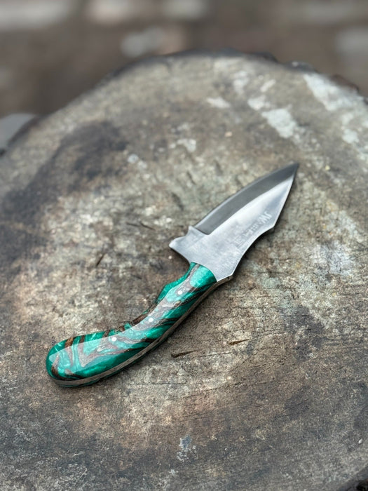 Acid Washed Stainless Steel Hunting Knife – Pinecone Handle | Outdoor & Camping Knife