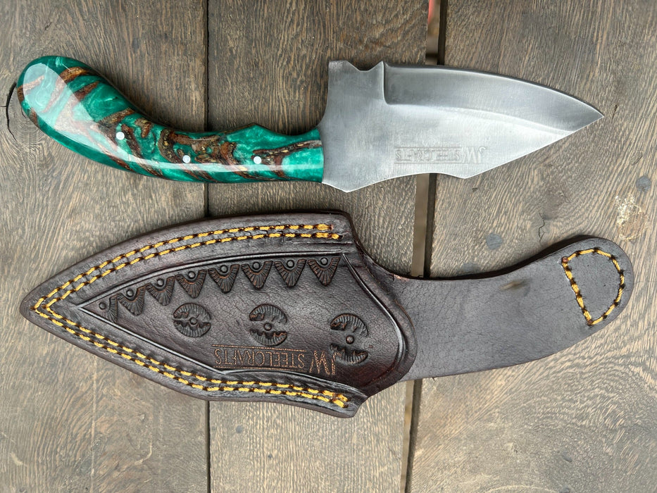 Acid Washed Stainless Steel Hunting Knife – Pinecone Handle | Outdoor & Camping Knife