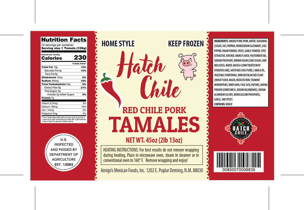 Hatch Red Chile Pork Tamales