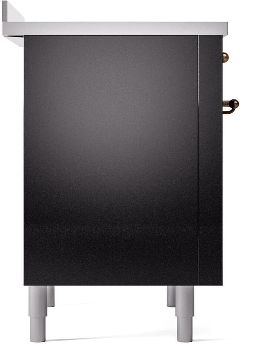 ILVE Nostalgie II 36 " Electric Range, Glossy Black, Bronze Trim UPI366NMPBKB