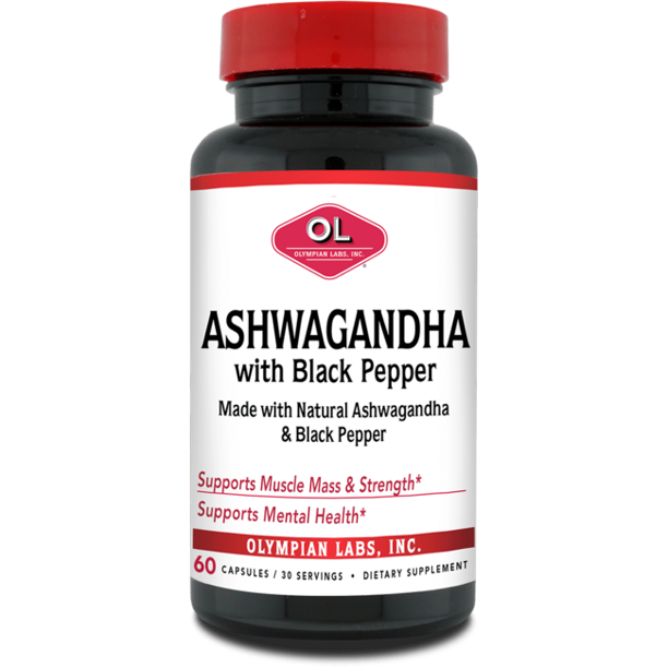 Olympian Labs Ashwagandha with Black Pepper (Pack of 60 Capsules)