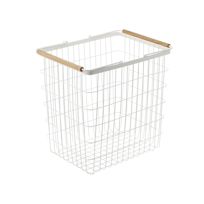 Wire Basket - Two Sizes - Steel + Wood