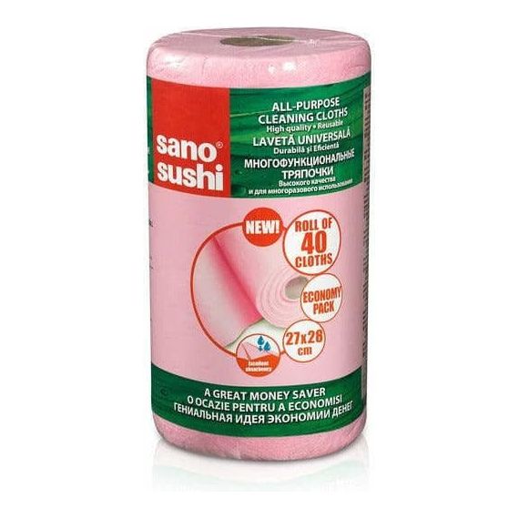 All-Purpose Reusable Cleaning Towel Roll - Pink | 40 PCS | sano