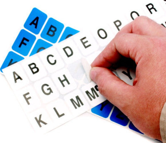Color Alphabet Labels: A-Z - 1" x 3/4": 10 sheets of single color per pack