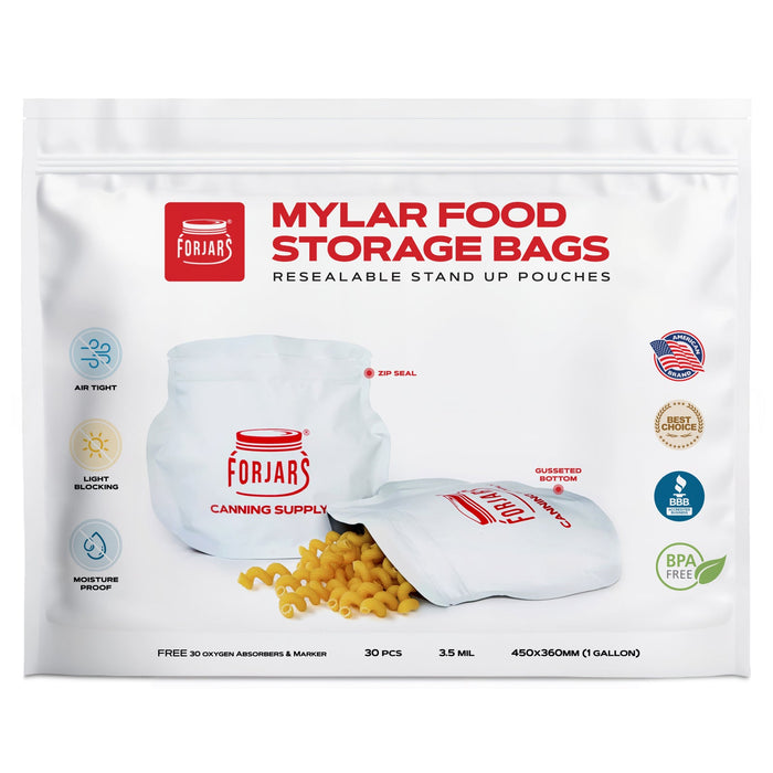 1 Gallon Mylar Bags — 50 Count   7.5 mil per side (≈15 mil total)