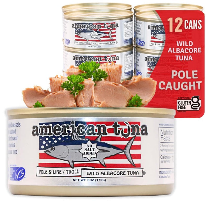 American Tuna - No-Salt Added Wild Albacore Tuna (5 oz, 12 Pack)