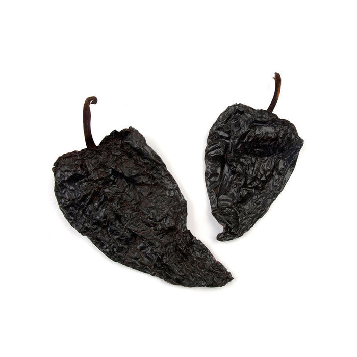 Rich and earthy Ancho Chili Pepper from our Authentic Flavors, showcasing their dark, wrinkled appearance.
