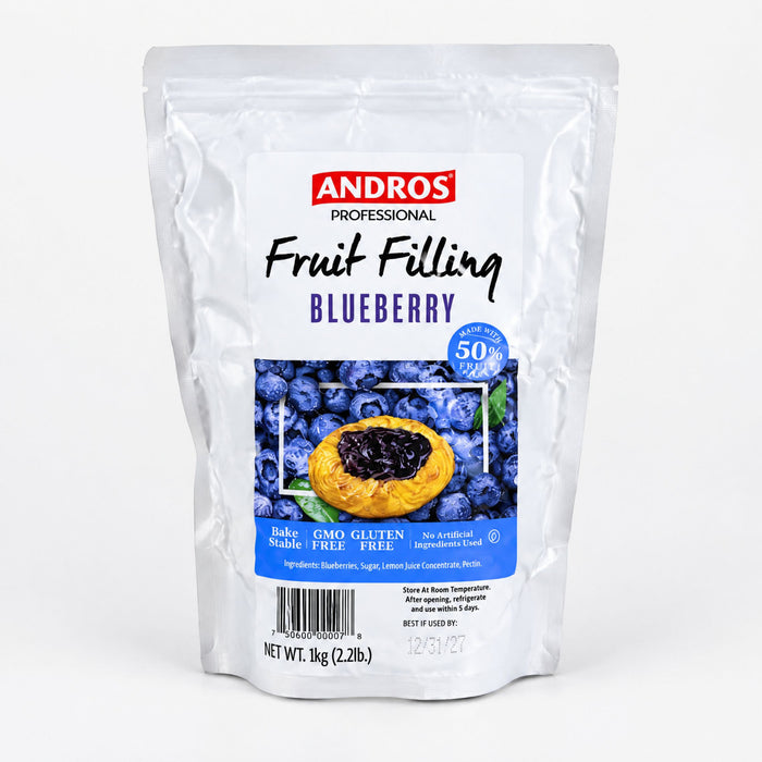 Andros Professional Blueberry 50% Fruit Filling 1 kg (2.2 lb) pouch