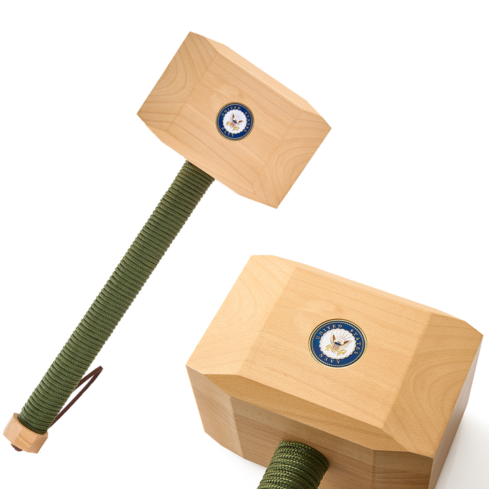 Navy Wooden Thor Mjolnir Hammer Home Decor - Decorative Novelty Office, Wall, Home Statue, Gift for America United States Military, Army, US Navy, Service Branch Wall Art, Nautical Sea Patriotic Gift