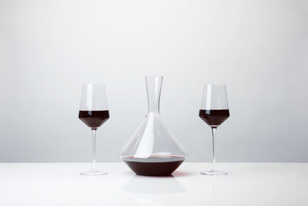 Raye Angled Crystal Bordeaux Decanter & Wine Glass Set