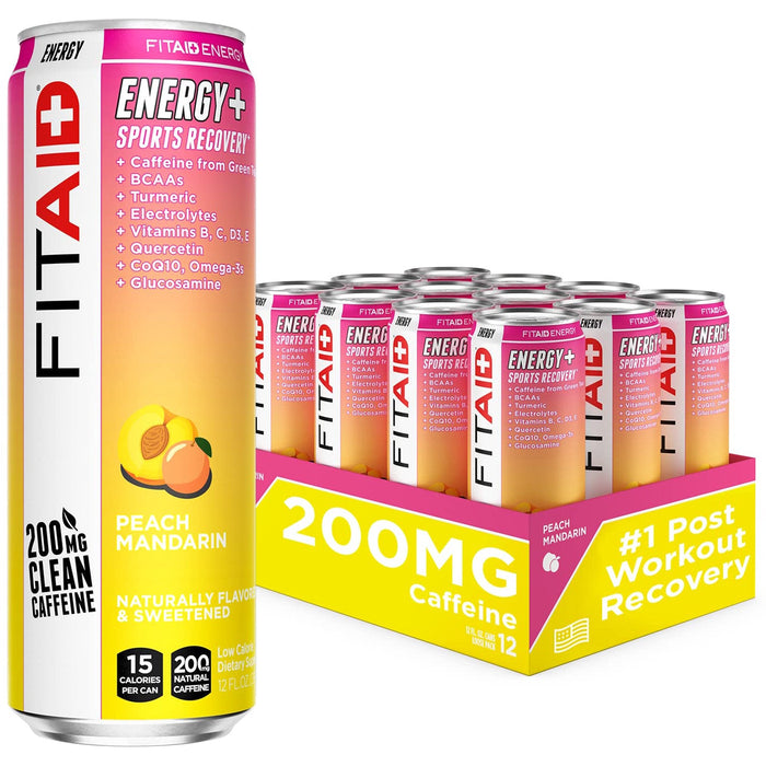 LifeAID Beverage Co. - FitAid Energy Peach Mango (Pack of 12-12 fl oz)