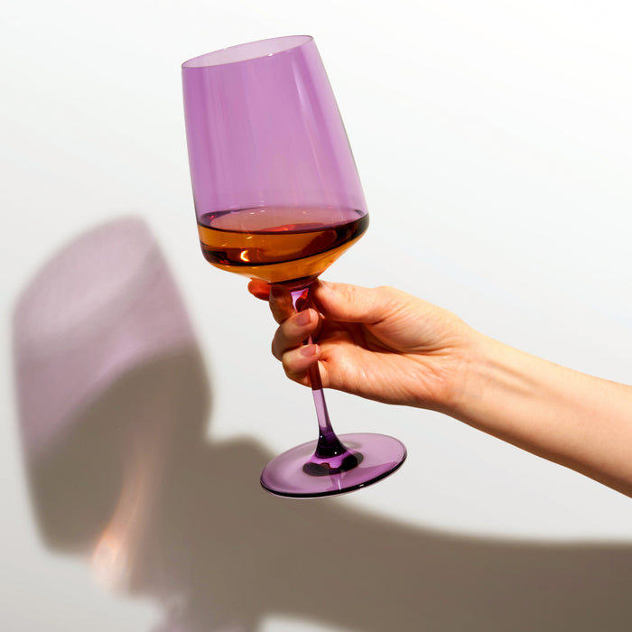 Reserve Nouveau Crystal Wine Glasses in Moonrise, Set of 4