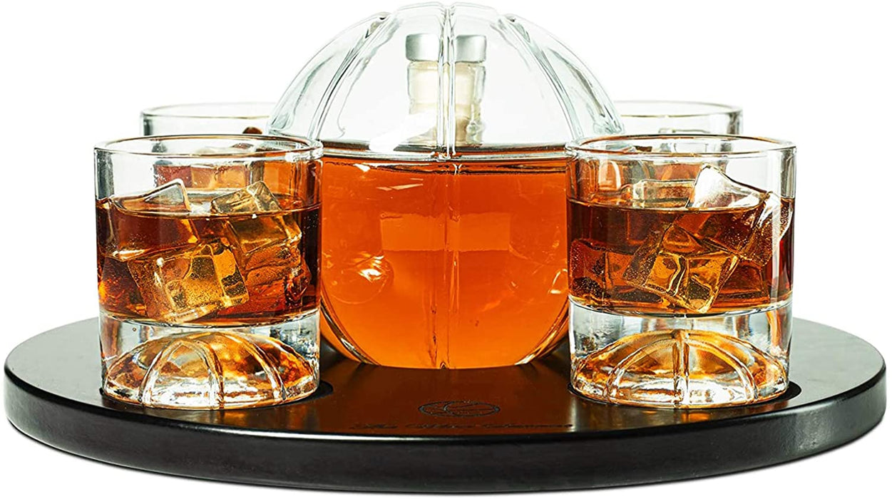 Basketball Decanter Set, Whiskey Scotch or Bourbon Decanter Perfect for Basketball Enthusiasts by The Wine Savant