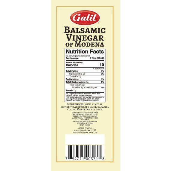 Balsamic Vinegar of Modena, Italy | 16.9 Fl Oz | Galil