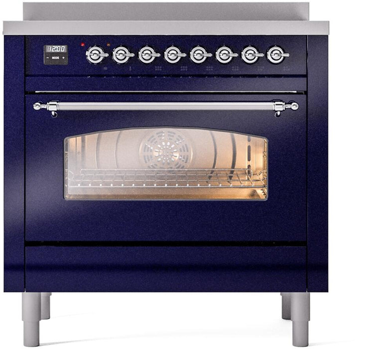 ILVE Nostalgie II 36 " Electric Range, Blue, Chrome Trim UPI366NMPMBC