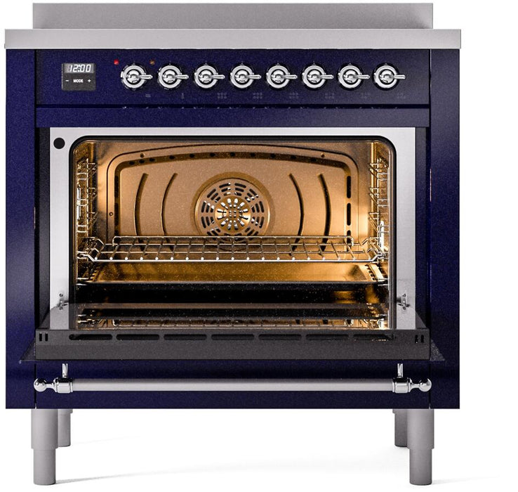 ILVE Nostalgie II 36 " Electric Range, Blue, Chrome Trim UPI366NMPMBC