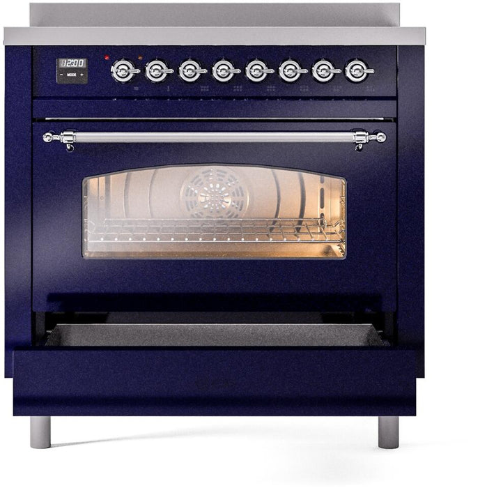 ILVE Nostalgie II 36 " Electric Range, Blue, Chrome Trim UPI366NMPMBC