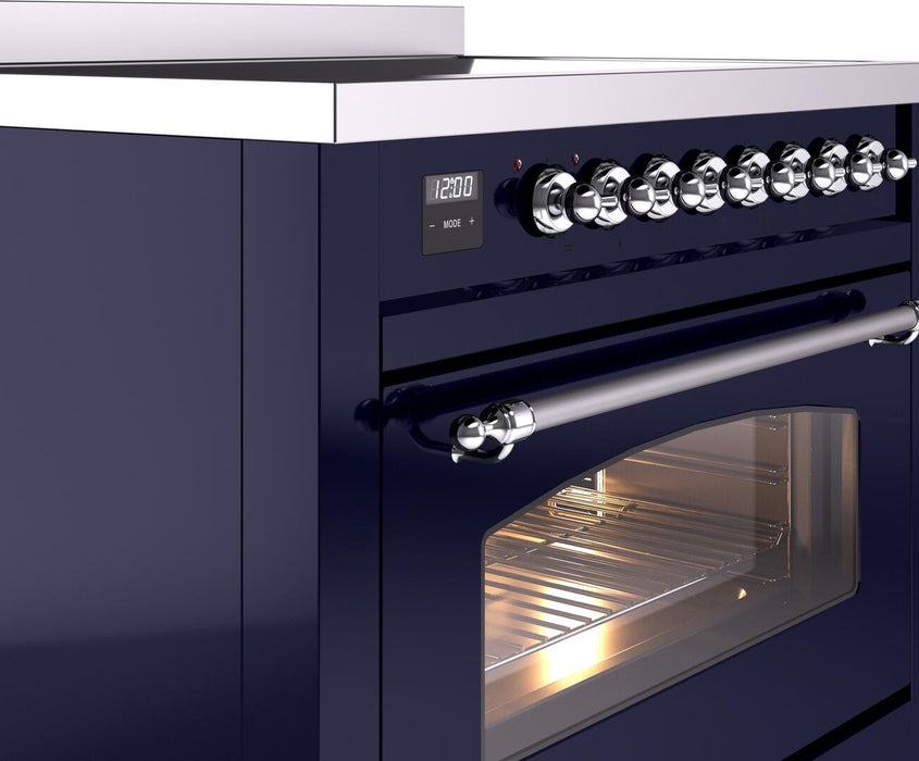 ILVE Nostalgie II 36 " Electric Range, Blue, Chrome Trim UPI366NMPMBC
