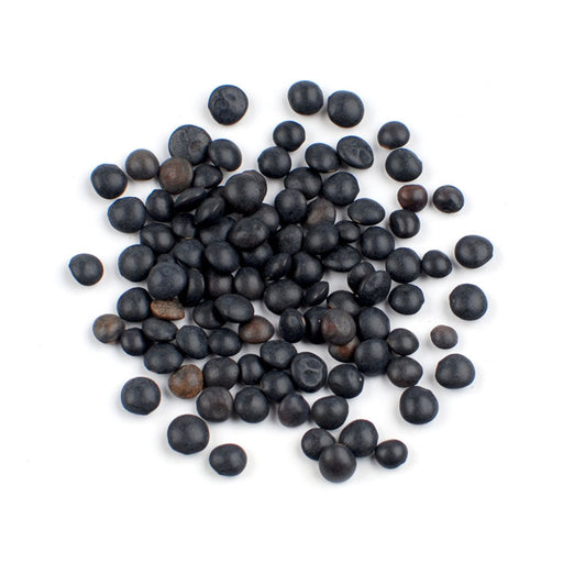 Elegant Petite Black Lentils from our Gourmet Essentials collection, showcasing their deep color and fine texture.