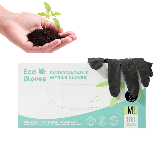 Biodegradable Nitrile Gloves 4 Mil - Black (100 gloves/box) | Eco Gloves