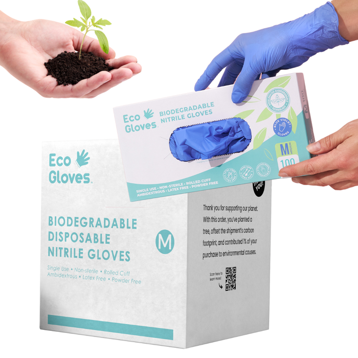Biodegradable Nitrile Gloves 4 Mil - Blue Violet (1,000 Gloves/Case) | Eco Gloves