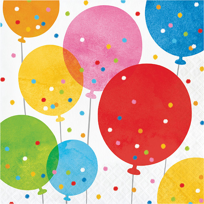 Bulk Birthday Confetti Balloons Luncheon Napkins (192 per Case)