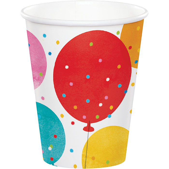 Bulk Birthday Confetti Balloons Paper Cups (96 per Case)