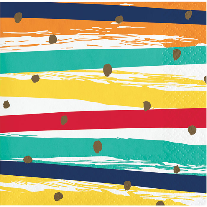 Bulk Birthday Stripes Beverage Napkins (192 per Case)