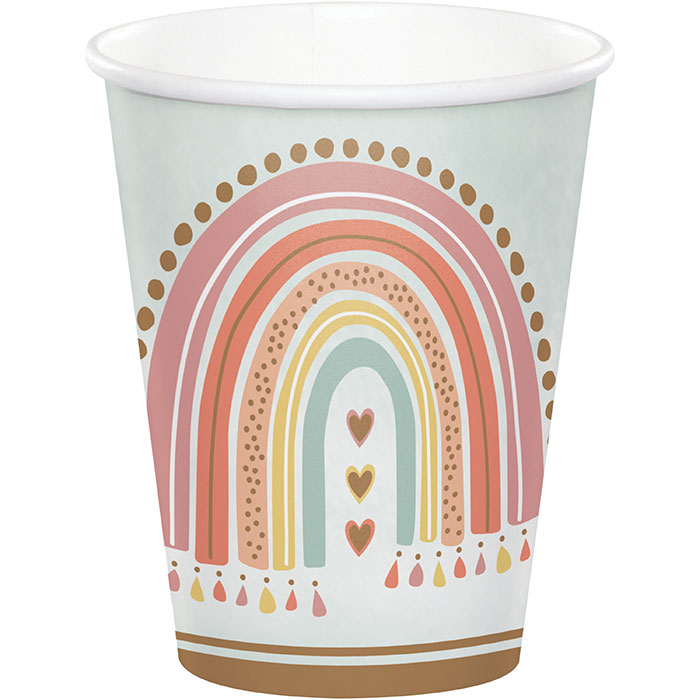 Bulk Boho Rainbow Paper Cups (96 per Case)