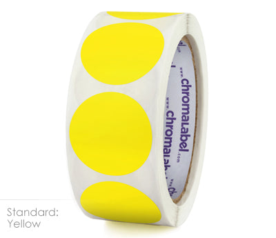 1-1/2" Permanent Round Color-Code Dot Inventory Labels: 500/Roll