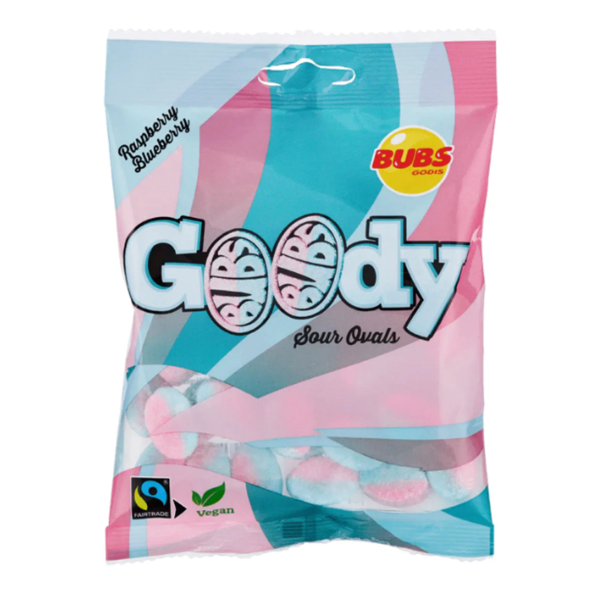 Bubs Goody Sour Oval Raspberry/Blueberry (Sweden) — Specialty Food Source