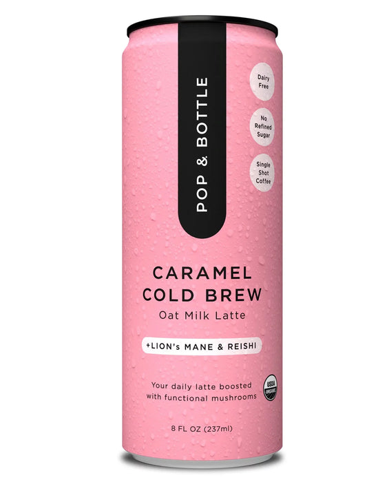 Pop & Bottle Caramel Latte Cold Brew, 8 fl oz, Pack of 12