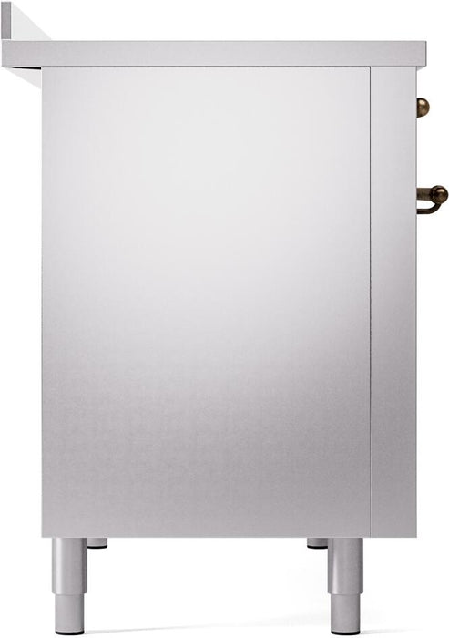 ILVE Nostalgie II 48" Electric Range, Stainless Steel, Bronze Trim UPI486NMPSSB