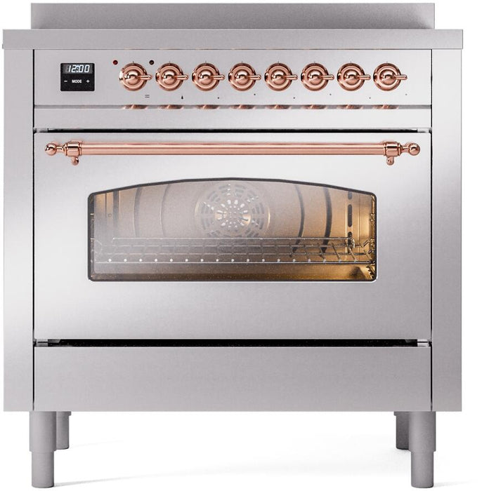 ILVE Nostalgie II 36 " Electric Range, Stainless Steel, Copper Trim UPI366NMPSSP