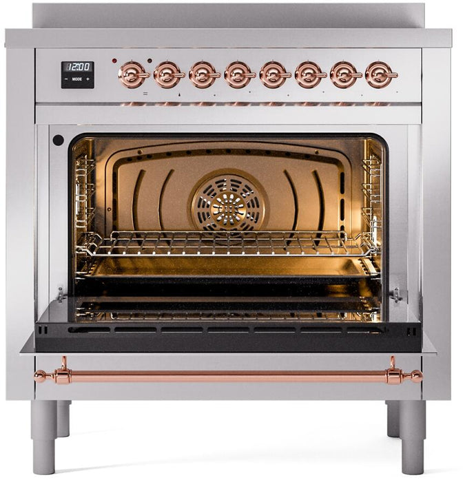 ILVE Nostalgie II 36 " Electric Range, Stainless Steel, Copper Trim UPI366NMPSSP