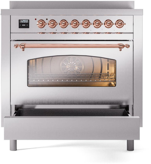 ILVE Nostalgie II 36 " Electric Range, Stainless Steel, Copper Trim UPI366NMPSSP