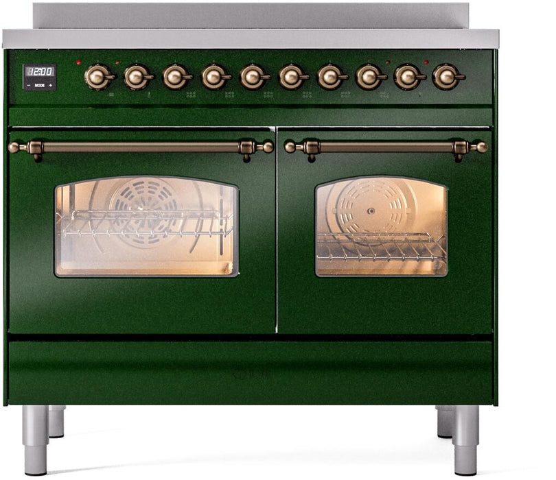 ILVE Nostalgie II 40" Electric Range , Emerald Green, Bronze Trim UPDI406NMPEGB