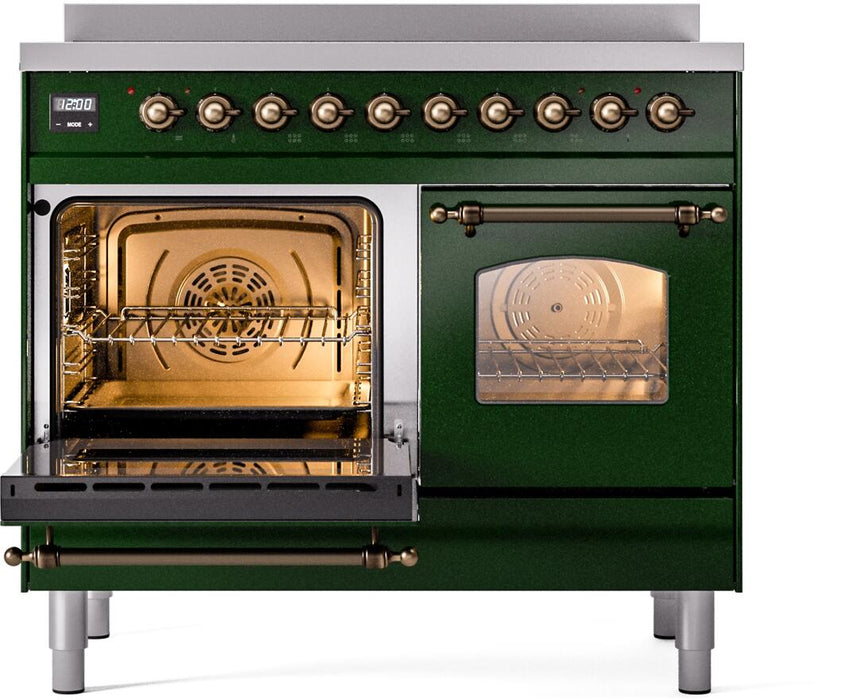 ILVE Nostalgie II 40" Electric Range , Emerald Green, Bronze Trim UPDI406NMPEGB