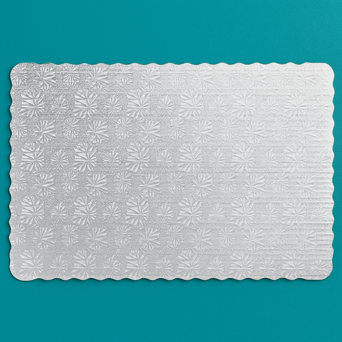 Cake Board - Full Sheet Silver Scallop