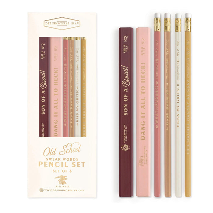 Designworks Ink - 'Old School Swear Words' Pencil Set (6CT)