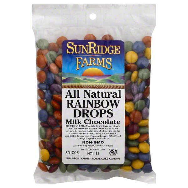 Sunridge Farms Rainbow Drops Milk Chocolate - 16 lb Case