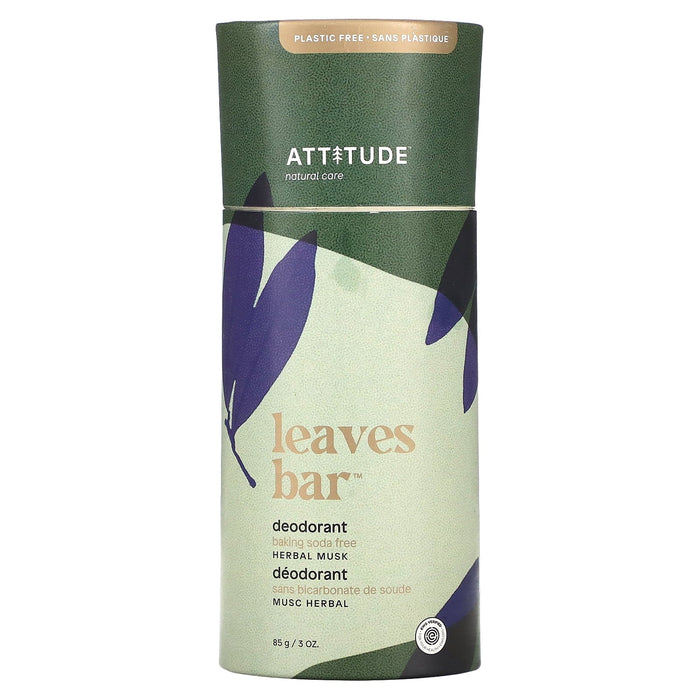 Attitude Deodorant Leaves Bar - Herbal Musk, 3 oz. (Each) - Natural Odor Protection