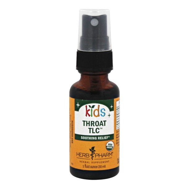 Herb Pharm Kids Throat TLC Liquid Extract - Soothes Sore Throats - Herbal Supplement for Children - 1 Fl Oz