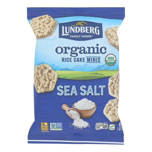 Lundberg Family Farms Mini Sea Salt Rice Cakes, 1oz per Cake, 24-Pack