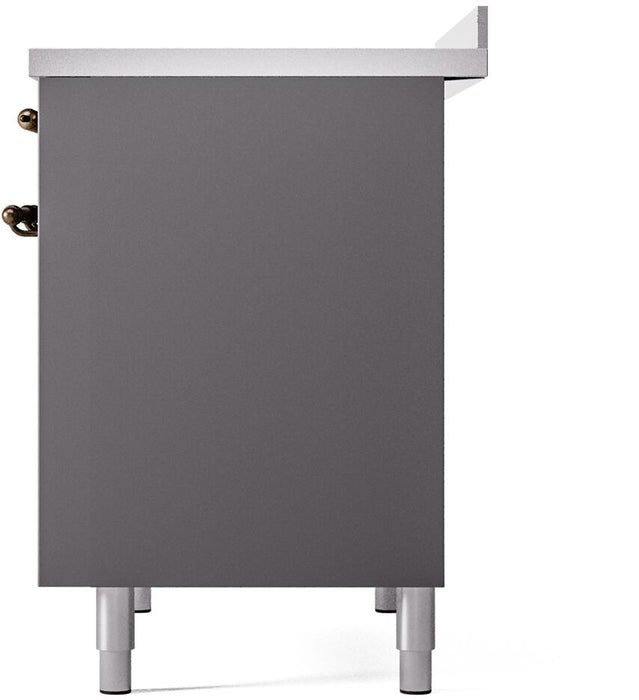 ILVE Nostalgie II 40" Electric Range, Matte Graphite, Bronze Trim UPDI406NMPMGB