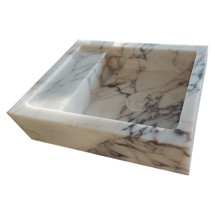 Calacatta Viola Marble Wall-mount Bathroom Sink (W)14" (W)18" (H)5"