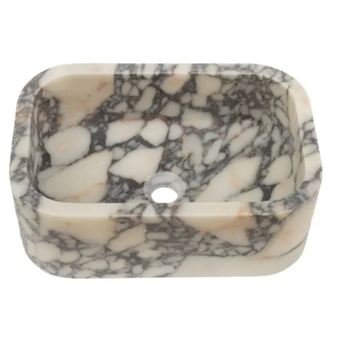 Calacatta Viola Marble Rectangular Wall-mount Bathroom Sink (L)18" (W)12" (H)6"